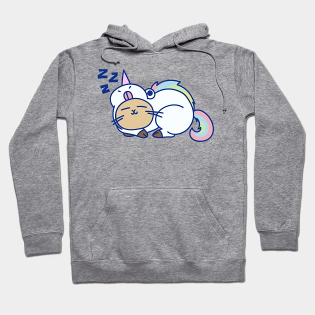 Sleepy Unicorn Cat Hoodie by mattserpieces